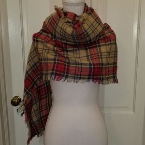 Boutique Blanket Scarf Plaid EUC